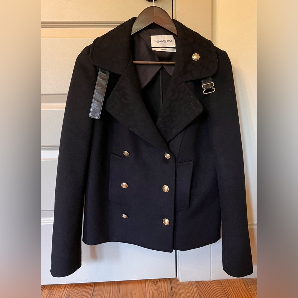 Yves St. Laurent women's coat jacket pea coat size F38